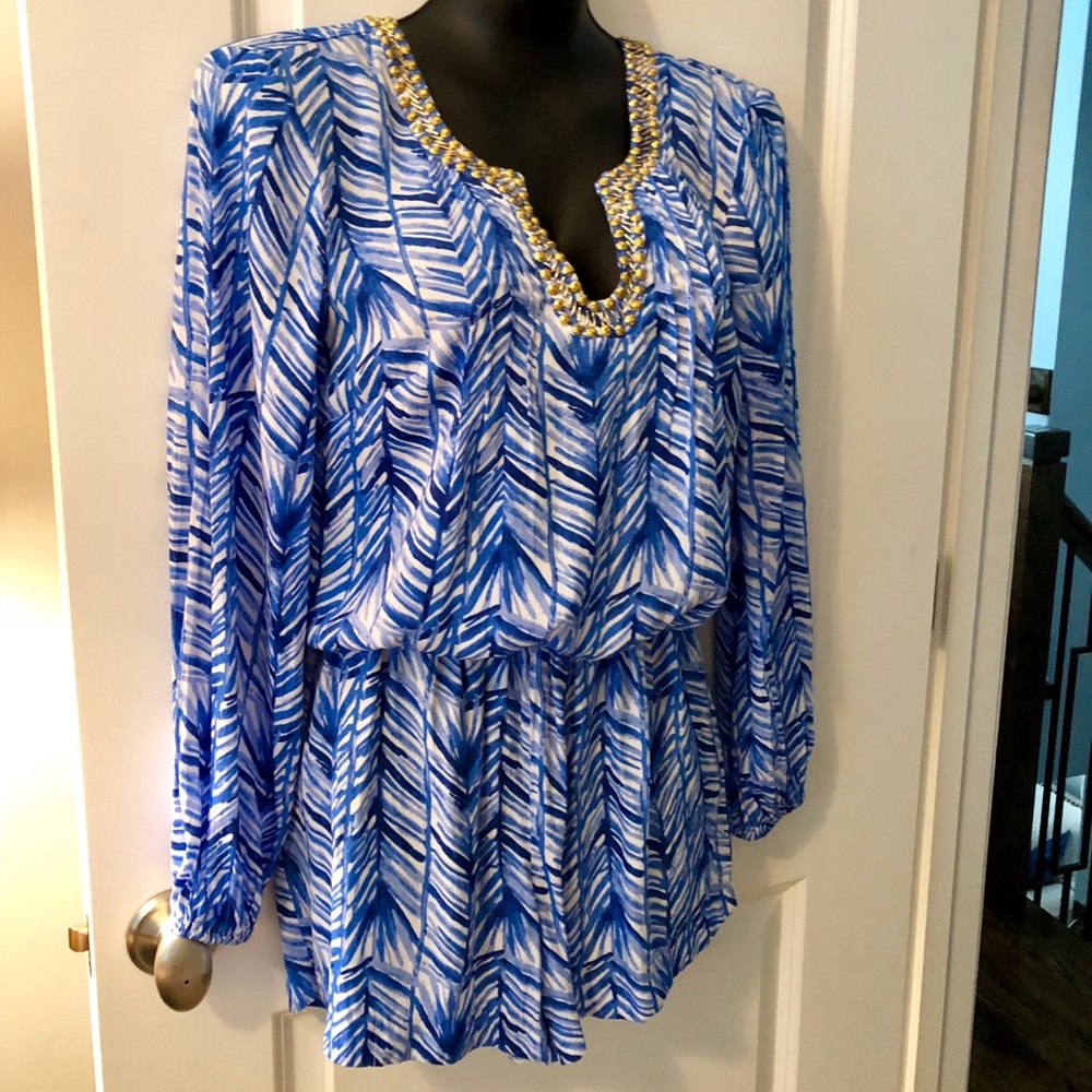Lily Pulitzer Colby blue Romper small NWT